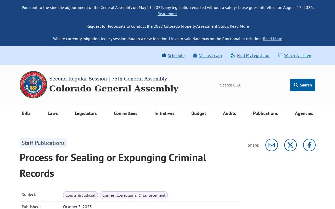 Gunnison County criminal docket sealing process source