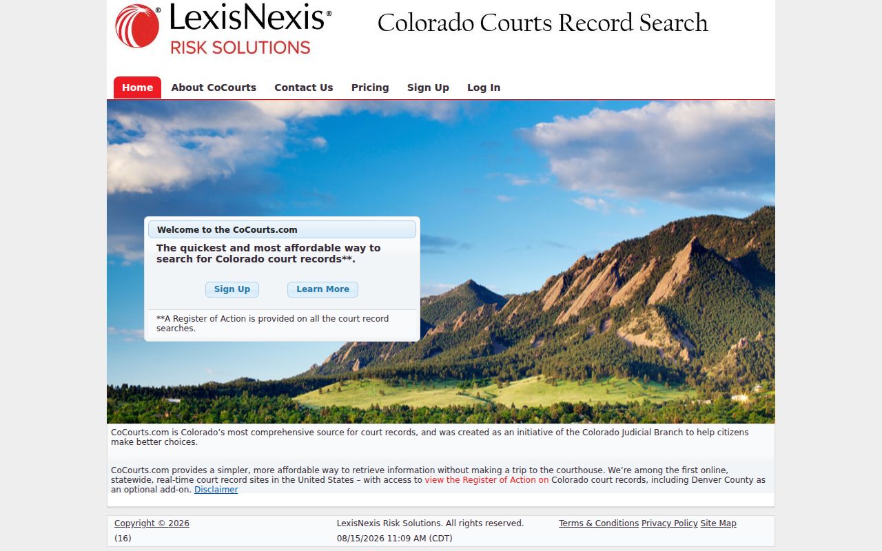 Gunnison County court docket authorized register search
