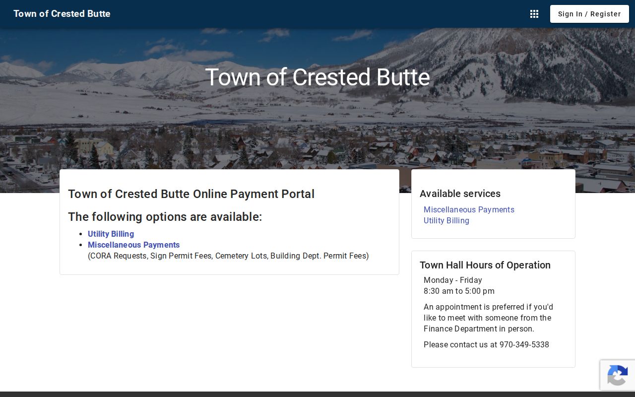 Gunnison County traffic court records and Crested Butte payment categories